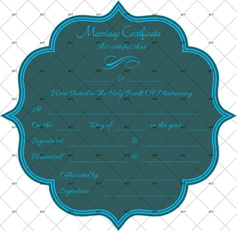 Editable Blank Format Marriage Certificate Gct