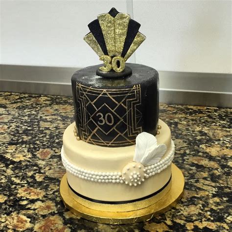 Art Deco 30th Birthday Cake Fondant Torten