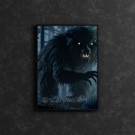 Spooky & Scary Creature in Dark Forest at Night: Creepy Wall Art ...