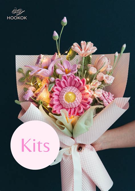 Pink Sunflower Bouquet Kit – with PDF pattern - Hookok