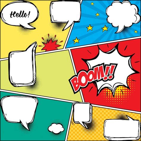 Premium Vector A Set Of Comic Speech Bubbles And Elements With