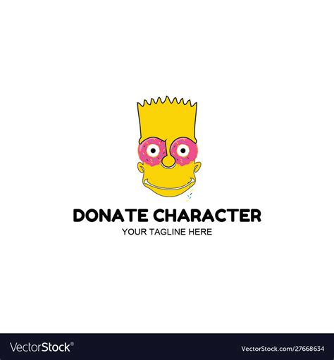 Donate character logo Royalty Free Vector Image