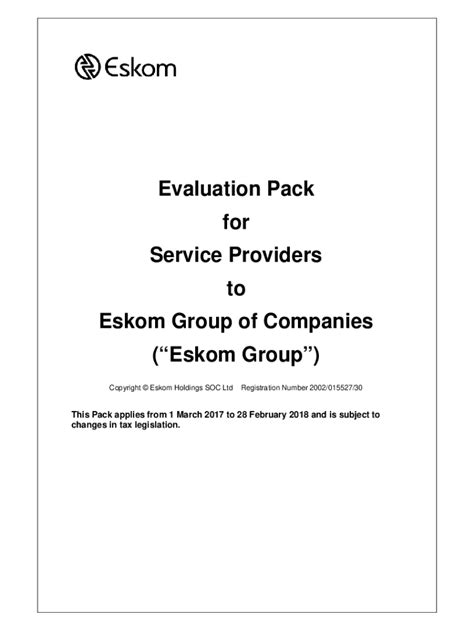 Fillable Online Copyright Eskom Holdings SOC Ltd Fax Email Print