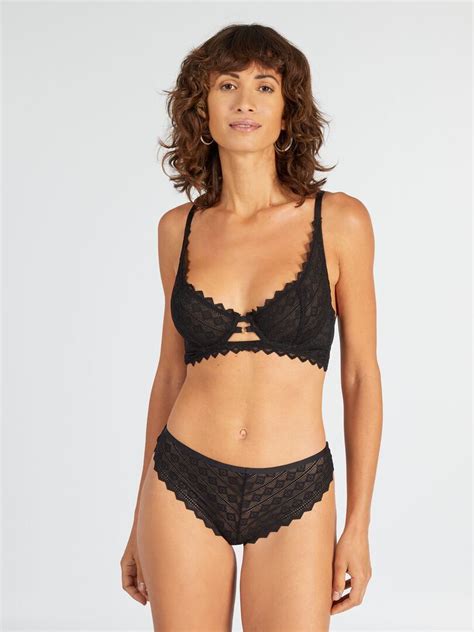 Soutien Gorge Corbeille Dentelle Envie De Lingerie Noir Kiabi