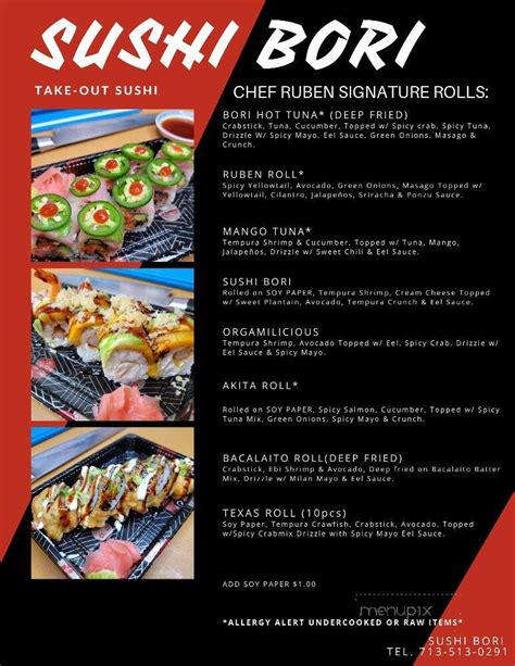 menu  sushi bori  friendswood tx