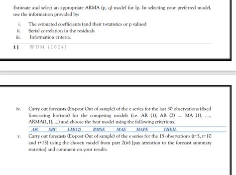 Estimate And Select An Appropriate ARMA P Q Chegg