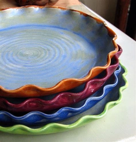 Ready To Ship Handmade Pie Plates Stoneware Pottery Etsy