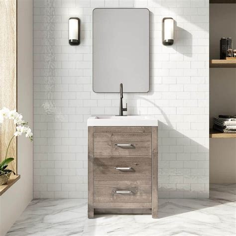 Glacier Bay Woodbrook In W Bath Vanity In White Washed Oak With