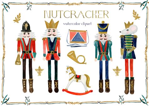 Nutcracker Clipart Watercolor Christmas By Labfcreations