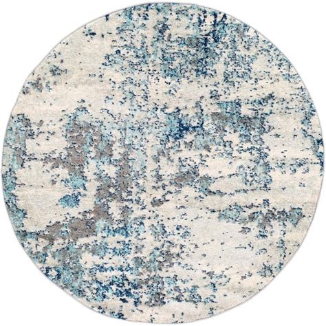 Artistic Weavers Yamikani Aqua Ft In Round Distressed Abstract