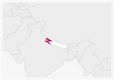 Nepal map highlighted in Nepal flag colors 12897768 Vector Art at Vecteezy