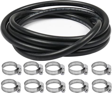 Amazon TKKEUEP 10 FT Marine Boat Fuel Line With 10 Hose Clamps 5