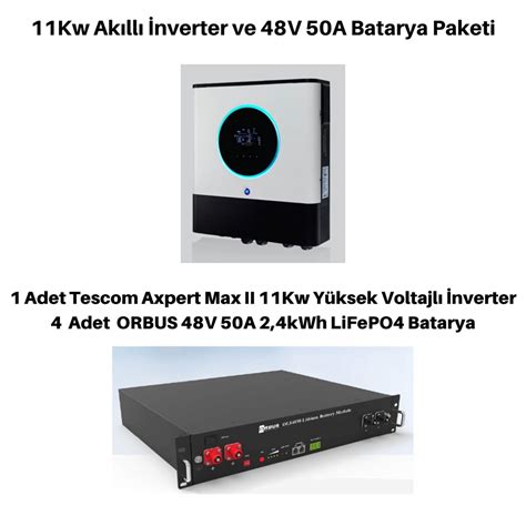 11Kw Akıllı İnverter ve 48V 50A Batarya Paketi Fiyatları Modelleri