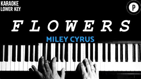 Miley Cyrus Flowers Karaoke LOWER KEY Slowed Acoustic Piano