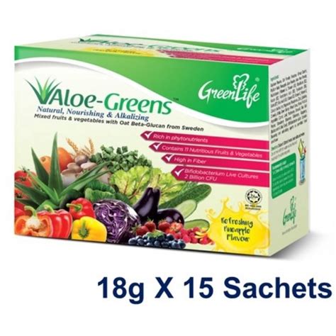 Greenlife Aloe Greens Powder 18g X 15 Sachets Shopee Malaysia