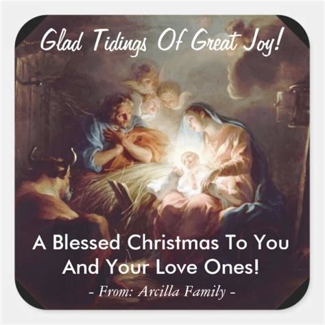 Glad Tidings Of Great Joy Custom Sticker Zazzle