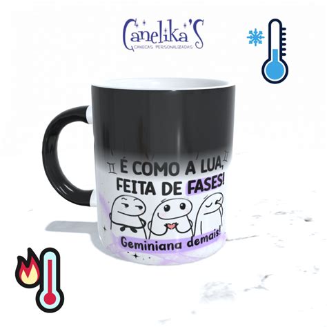 Caneca X Cara Flork Signos Geminiana Lua Feita De Fases