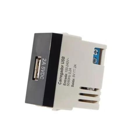 Tomada Carregador USB 2A Bivolt Linha Infiniti MAR GIRIUS Tomadas