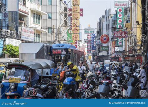 Busy Traffic On The Yaowarat Road Bangkok Editorial Photo Image Of