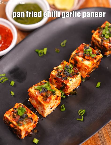 Chilli Garlic Paneer Recipe Pan Fried Chilli Garlic Paneer Quick Paneer Starter