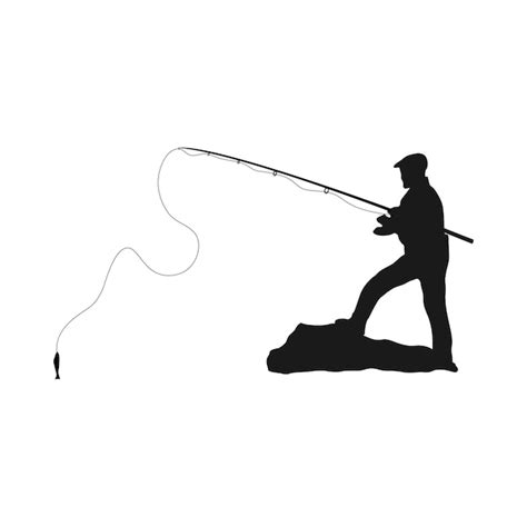 Premium Vector Man Fishing Icon Vector