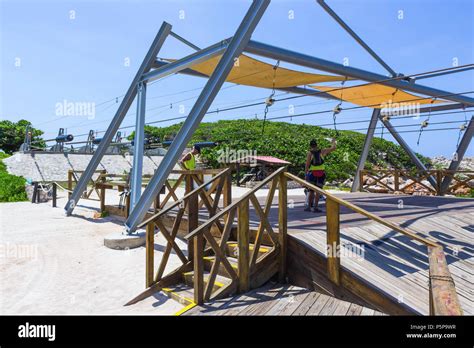 The Zipline station at Labadee island at Haiti Stock Photo - Alamy