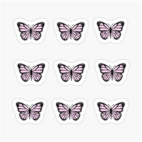 Pink Butterfly Sticker Pack Sticker For Sale By Angeloha