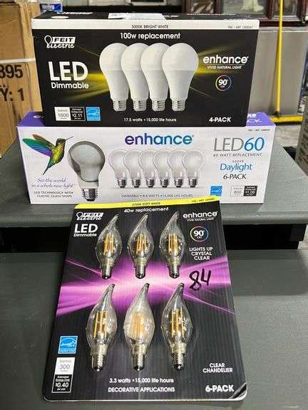 Assorted Feit Electric LED Dimmable Lightbulbs - NW Asset Services