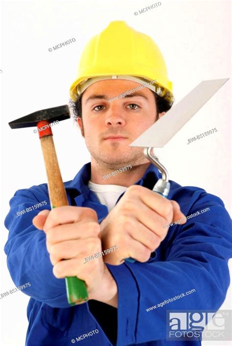 building worker with tools, Stock Photo, Picture And Rights Managed Image. Pic. BWI-BS159975 ...