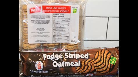 Leclerc Maple Leaf Cookies And Voortman Fudge Striped Oatmeal Cookies