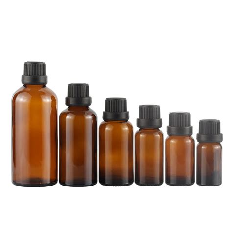 10 Stks Partij Grote Hoofd Amber Bruin Glas Druppel Fles Aromatherapie