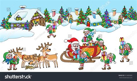 Santa's Village vector cartoon illustration. - Royalty Free Stock Vector 512890900 - Avopix.com