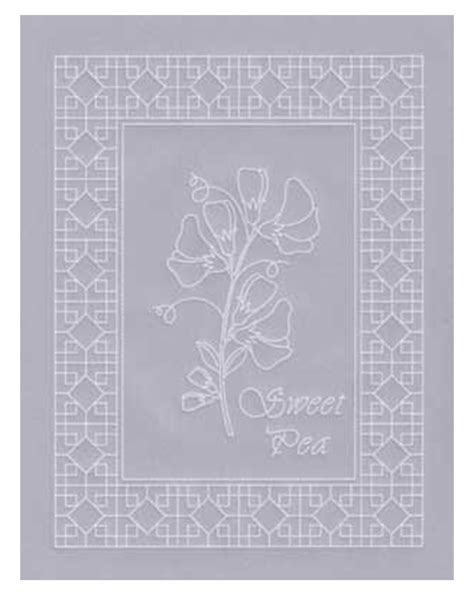 Tp3576e Easyemboss Template Sweet Pea Flower Parchment Worldwide