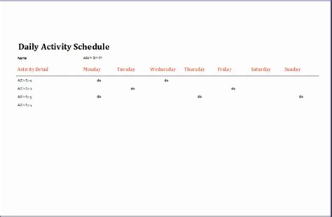 14 Activity Calendar Template Excel - Excel Templates - Excel Templates