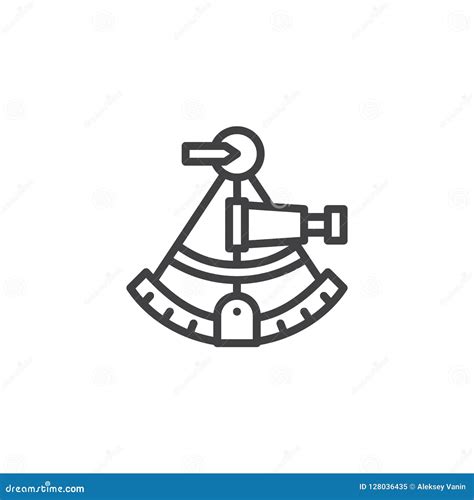 Sextant Outline Icon Stock Vector Illustration Of Single 128036435