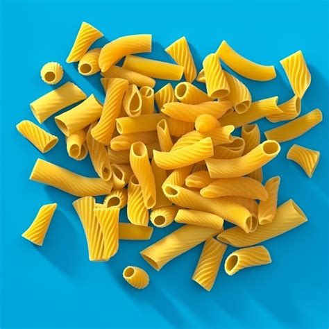 Premium Photo A Pile Of Pasta On A Blue Background