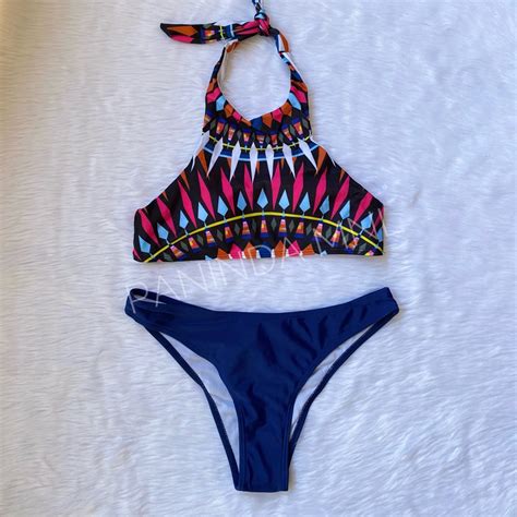 Aztec Two Piece Bikini Women S Fashion Swimwear Bikinis Swimsuits On Carousell