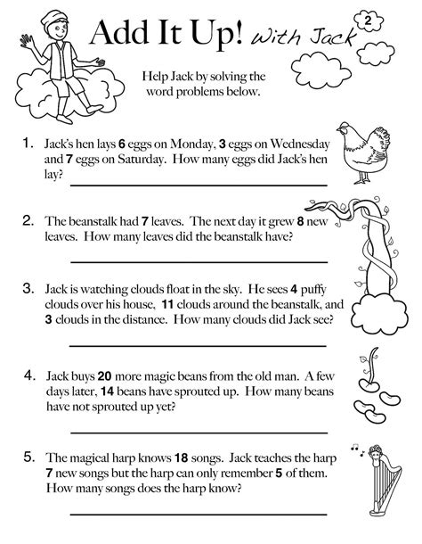 Math Story Problems Worksheets Amazing St Grade Math Wor