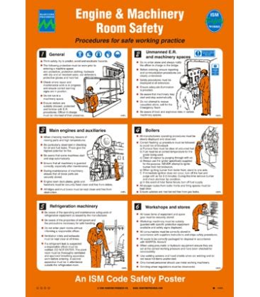 Safety Training Posters White Vinyl Poster Engine Room Safety