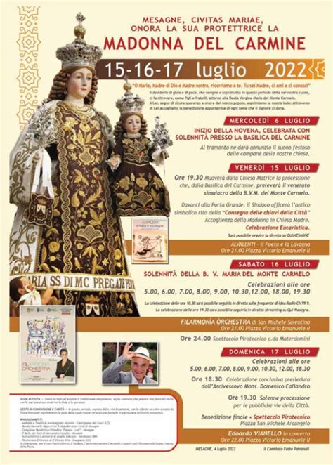 Il Programma Completo Della Festa Patronale Mesagnesera It