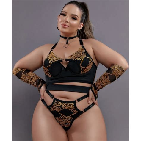 Conjunto Lingerie Plus Size Paris Shopee Brasil