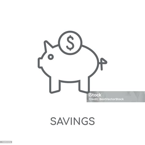 savings linear icon modern outline savings logo concept  white