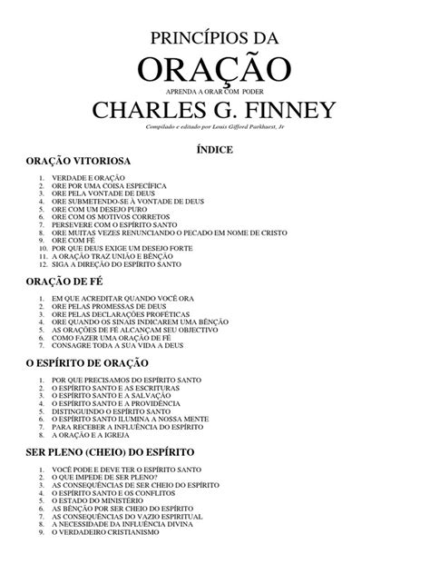 Principios Da Oração De Charles Finney Pdf Oração Fé