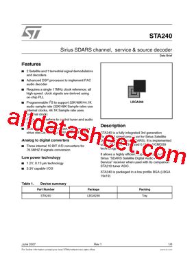 STA240 Datasheet(PDF) - STMicroelectronics