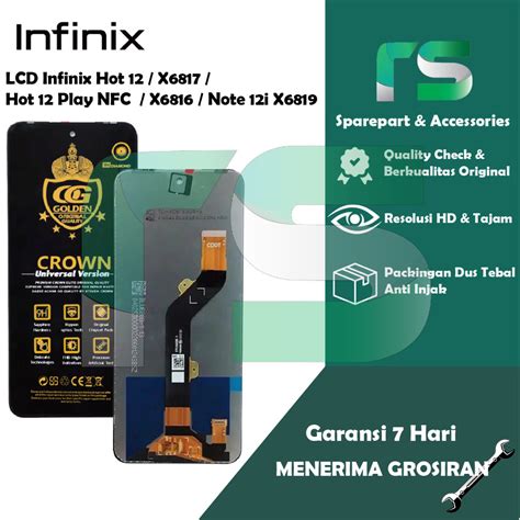 Jual LCD INFINIX HOT 12 X6817 HOT 12 PLAY NFC X6816D NOTE 12i X6819 FULLSET COMPLETE