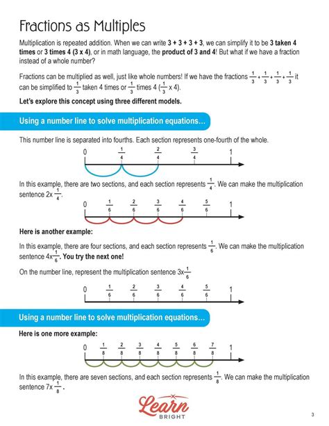 Multiplying Fractions Using A Number Line Or Graphic