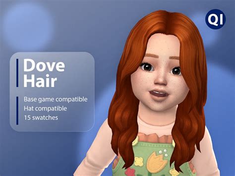 Sims Dove Hair By Qicc A Long Wavy Hairstyle With A Middle Part