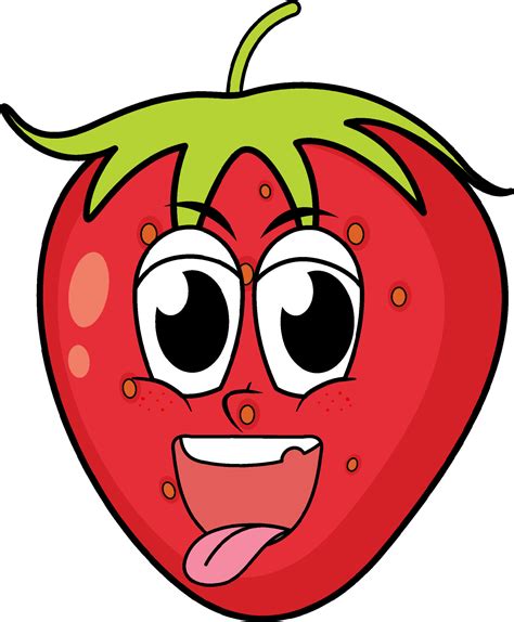 Strawberry with happy face 6928064 Vector Art at Vecteezy