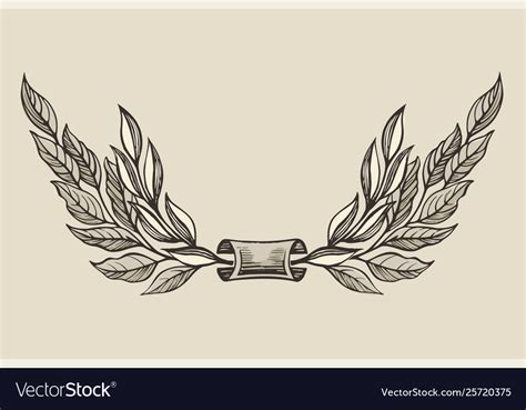 Hand drawn laurel wreath Royalty Free Vector Image