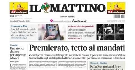 LA PRIMA PAGINA DE IL MATTINO Rilancio Napoli Per Samardzic Calcio